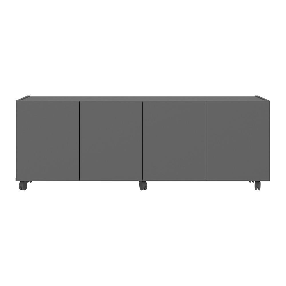 Rack para TV até 50 Polegadas com 4 Portas e Rodízios Multimóveis MP1069 Grafite