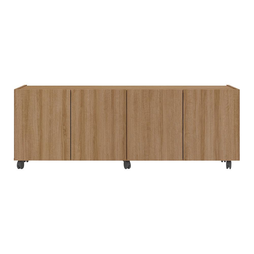 Rack para TV até 50 Polegadas com 4 Portas e Rodízios Multimóveis MP1069 Rustic
