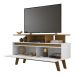 Rack para TV até 50 Polegadas com Nicho e 2 Portas Retrô Multimóveis CR45294 Cinamomo/Branco