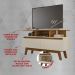 Rack para TV até 50 Polegadas com Nicho e 2 Portas Retrô Multimóveis CR45294 Cinamomo/Off White