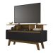 Rack para TV até 50 Polegadas com Nicho e 2 Portas Retrô Multimóveis CR45294 Cinamomo/Preto Fosco