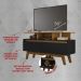 Rack para TV até 50 Polegadas com Nicho e 2 Portas Retrô Multimóveis CR45294 Cinamomo/Preto Fosco