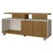 Rack para TV até 55 Polegadas com Nichos 1 Porta e Rodízios Multimóveis CR45295 Cinamomo/Off White/Ripado