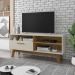 Rack para TV até 55 Polegadas com Nichos e 1 Porta Retrô Multimóveis CR45293 Off White/Cinamomo