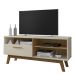 Rack para TV até 55 Polegadas com Nichos e 1 Porta Retrô Multimóveis CR45293 Off White/Cinamomo