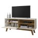 Rack para TV até 55 Polegadas com Nichos e 1 Porta Retrô Multimóveis CR45293 Off White/Cinamomo