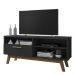Rack para TV até 55 Polegadas com Nichos e 1 Porta Retrô Multimóveis CR45293 Preto Fosco