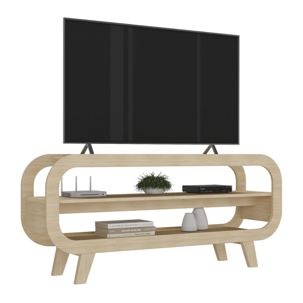 Rack para TV até 60 Polegadas 133,5cm com Pés Retrô Multimóveis CR45328 Naturale