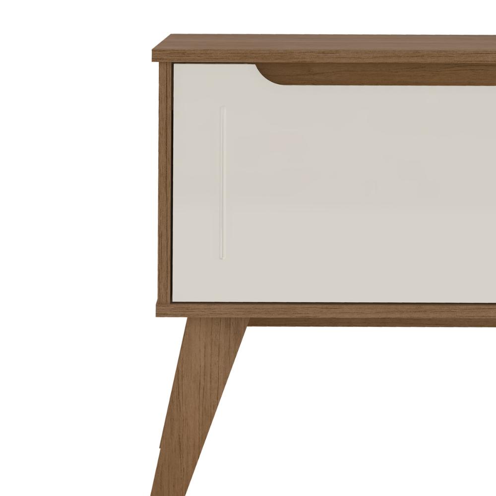 Rack para TV até 60 Polegadas 134cm com Pés Retrô 1 Porta Multimóveis CR45323 Cinamomo/Off White