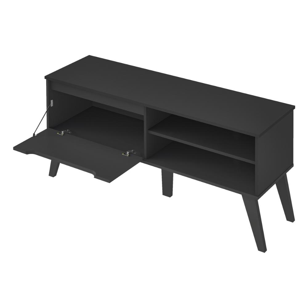 Rack para TV até 60 Polegadas 134cm com Pés Retrô 1 Porta Multimóveis CR45323 Preto