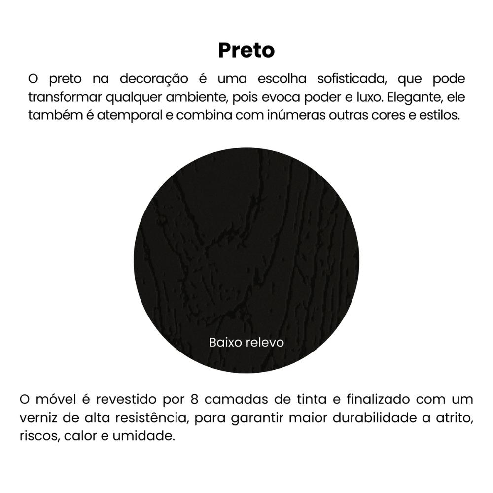 Rack para TV até 60 Polegadas 134cm com Pés Retrô 1 Porta Multimóveis CR45323 Preto