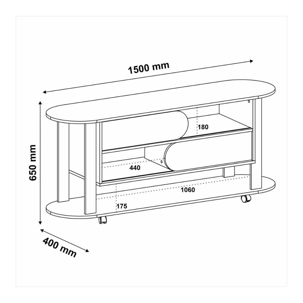 Rack para TV até 65 Polegadas 150cm com Rodízios 2 Portas Multimóveis CR45326 Naturale/Terracota