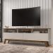 Rack para TV até 65 Polegadas com Nichos e 2 Portas Retrô Multimóveis CR45291 Cinamomo/Off White