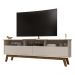 Rack para TV até 65 Polegadas com Nichos e 2 Portas Retrô Multimóveis CR45291 Cinamomo/Off White