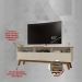 Rack para TV até 65 Polegadas com Nichos e 2 Portas Retrô Multimóveis CR45291 Cinamomo/Off White