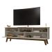 Rack para TV até 65 Polegadas com Nichos e 2 Portas Retrô Multimóveis CR45291 Cinamomo/Off White