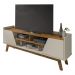 Rack para TV até 65 Polegadas com Nichos e 2 Portas Retrô Multimóveis CR45296 Off White/Naturalle
