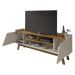 Rack para TV até 65 Polegadas com Nichos e 2 Portas Retrô Multimóveis CR45296 Off White/Naturalle