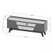 Rack para TV até 65 Polegadas com Nichos e 2 Portas Retrô Multimóveis CR45296 Preto Fosco/Naturalle