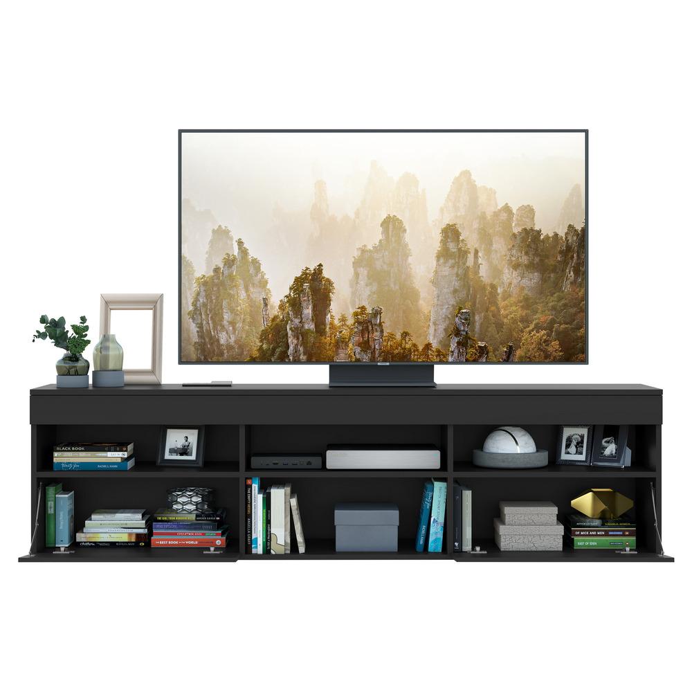 Rack para TV até 65" Multimóveis Paris FG3308 com 2 Portas Preto