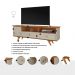 Rack para TV até 70 Polegadas com 1 Porta e 2 Gavetas Multimóveis CR45290 Off White/Naturalle