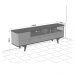 Rack para TV até 70 Polegadas com 1 Porta e 2 Gavetas Multimóveis CR45290 Off White/Naturalle