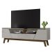 Rack para TV até 70 Polegadas com 2 Portas e 1 Gaveta Retrô Multimóveis CR45292 Off White/Ipê