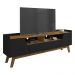Rack para TV até 70 Polegadas com 2 Portas e 1 Gaveta Retrô Multimóveis CR45292 Preto Fosco/Naturalle