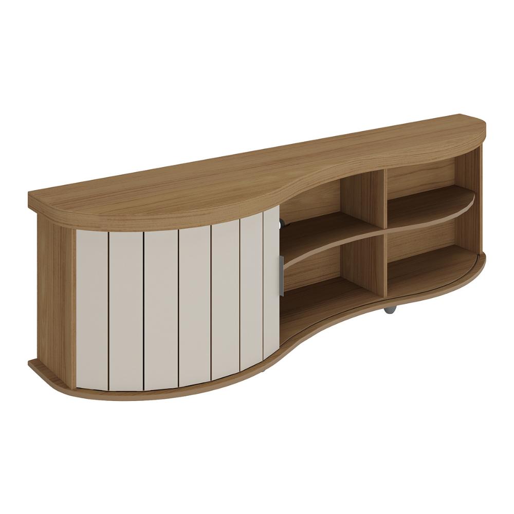 Rack para TV até 75 Polegadas 180cm com 1 Porta Flex Multimóveis CR45324 Carvalho/Off White