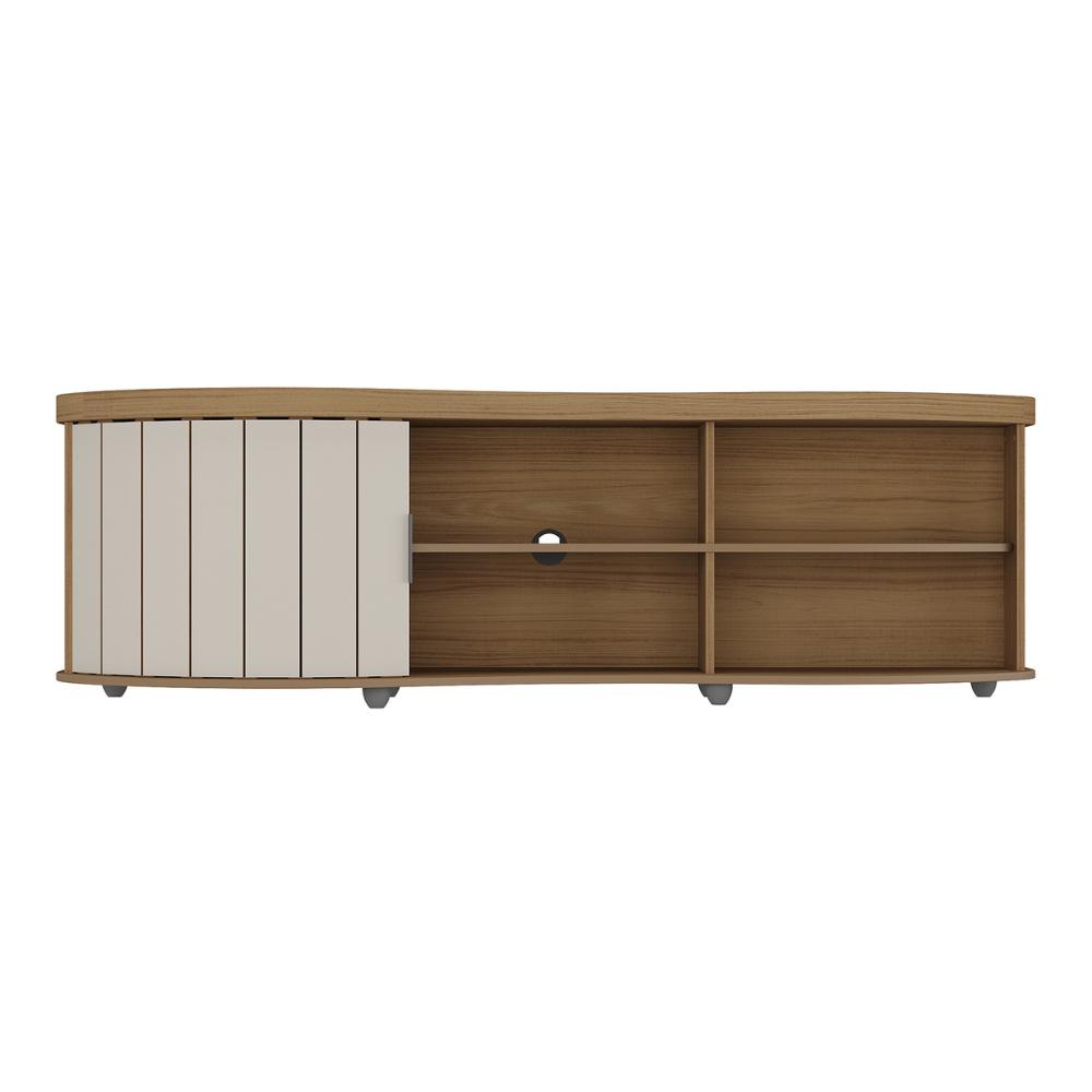 Rack para TV até 75 Polegadas 180cm com 1 Porta Flex Multimóveis CR45324 Carvalho/Off White