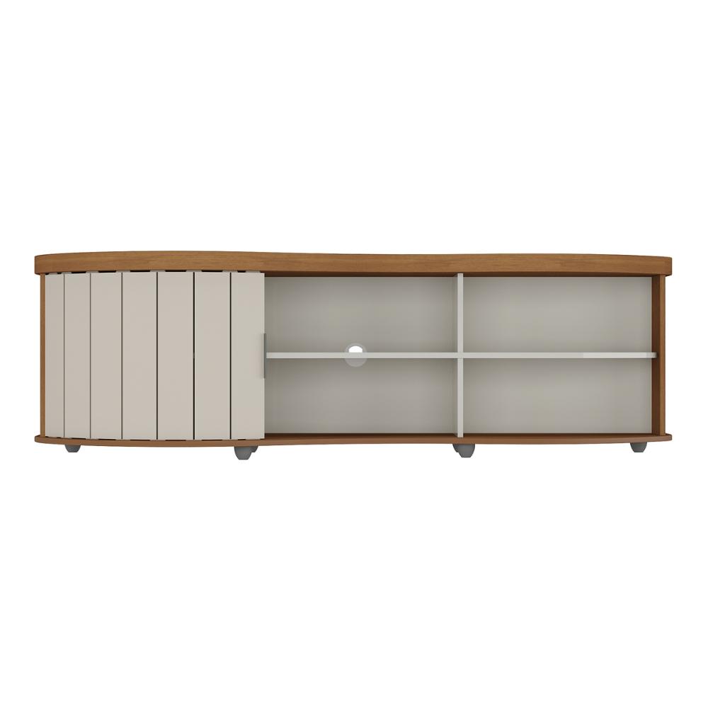 Rack para TV até 75 Polegadas 180cm com 1 Porta Flex Multimóveis CR45324 Cinamomo/Off White