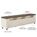 Rack para TV até 75 Polegadas 200cm 2 Portas 1 Gaveta Multimóveis CR45325 Pinho/Off White