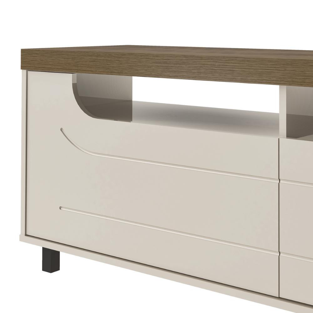Rack para TV até 75 Polegadas 200cm 2 Portas 1 Gaveta Multimóveis CR45325 Pinho/Off White