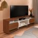 Rack para TV até 86 Polegadas 220cm com 2 Portas Multimóveis CR45321 Cedro/Off White