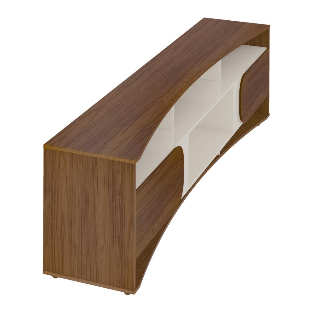 Rack para TV até 86 Polegadas 220cm com 2 Portas Multimóveis CR45321 Cedro/Off White