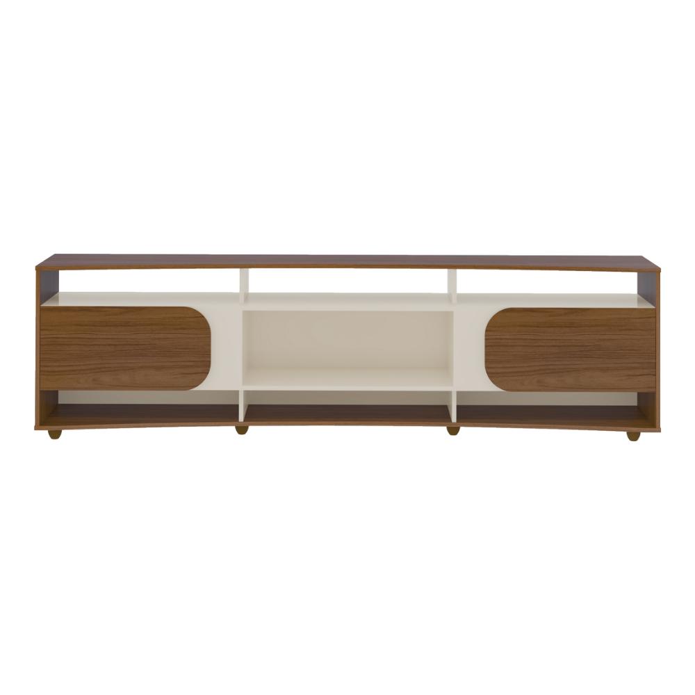 Rack para TV até 86 Polegadas 220cm com 2 Portas Multimóveis CR45321 Cedro/Off White