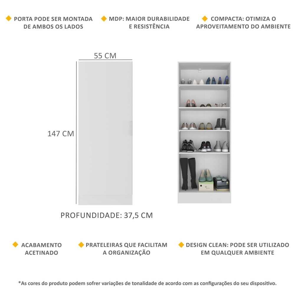 Sapateira 1 Porta Multimóveis Jade FG6005 Branca