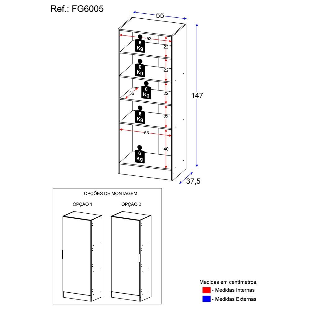 Sapateira 1 Porta Multimóveis Jade FG6005 Branca