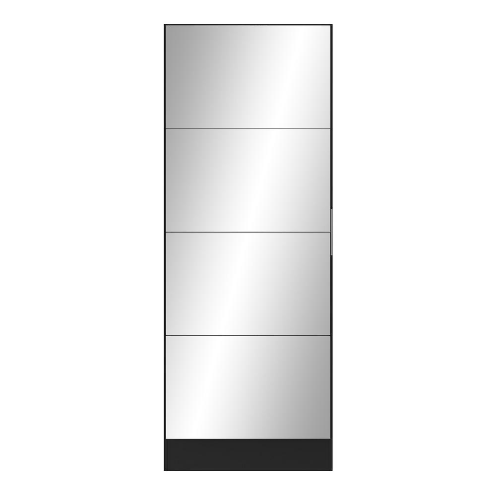 Sapateira 1 Porta com Espelho Jade Plus Multimóveis Preta
