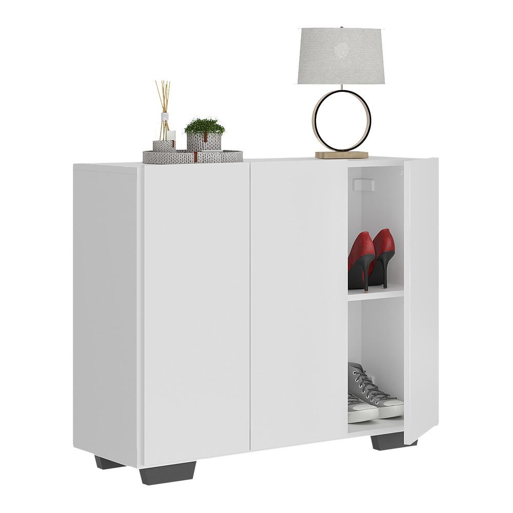 Sapateira 3 Portas Nina Multimóveis MP6019 Branca/Preta