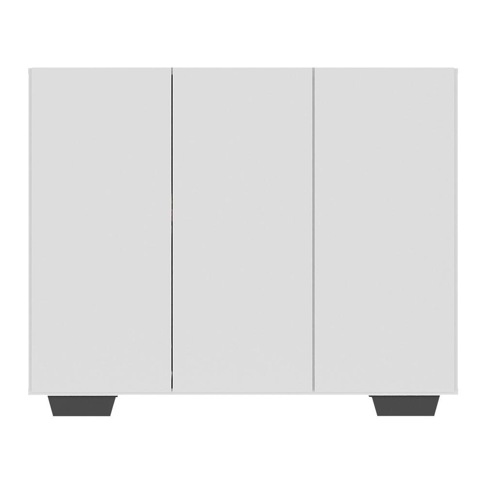Sapateira 3 Portas Nina Multimóveis MP6019 Branca/Preta