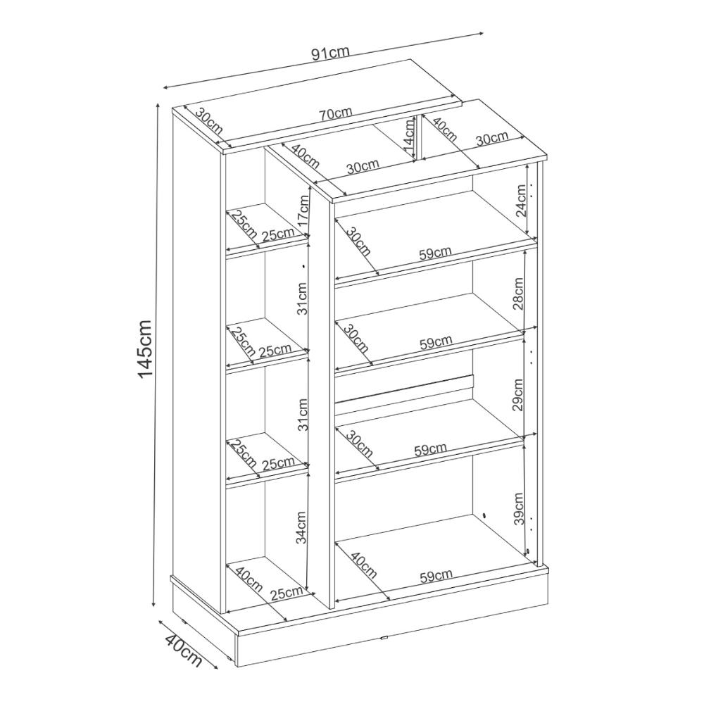 Sapateira Multiuso 2 Portas com Chave 91cm Multimóveis CR35293 Amêndola/Off White