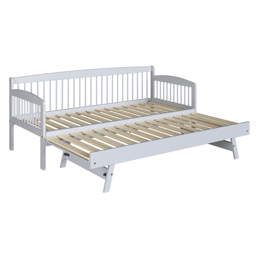 Sofá-Cama com Cama Auxiliar de Madeira Maciça para Colchão 78x188cm Multimóveis CR35275 Branco