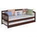 Sofá-Cama com Cama Auxiliar de Madeira Maciça para Colchão 78x188cm Multimóveis CR35275 Walnut