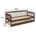 Sofá-Cama com Cama Auxiliar de Madeira Maciça para Colchão 78x188cm Multimóveis CR35275 Walnut