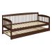 Sofá-Cama com Cama Auxiliar de Madeira Maciça para Colchão 78x188cm Multimóveis CR35275 Walnut