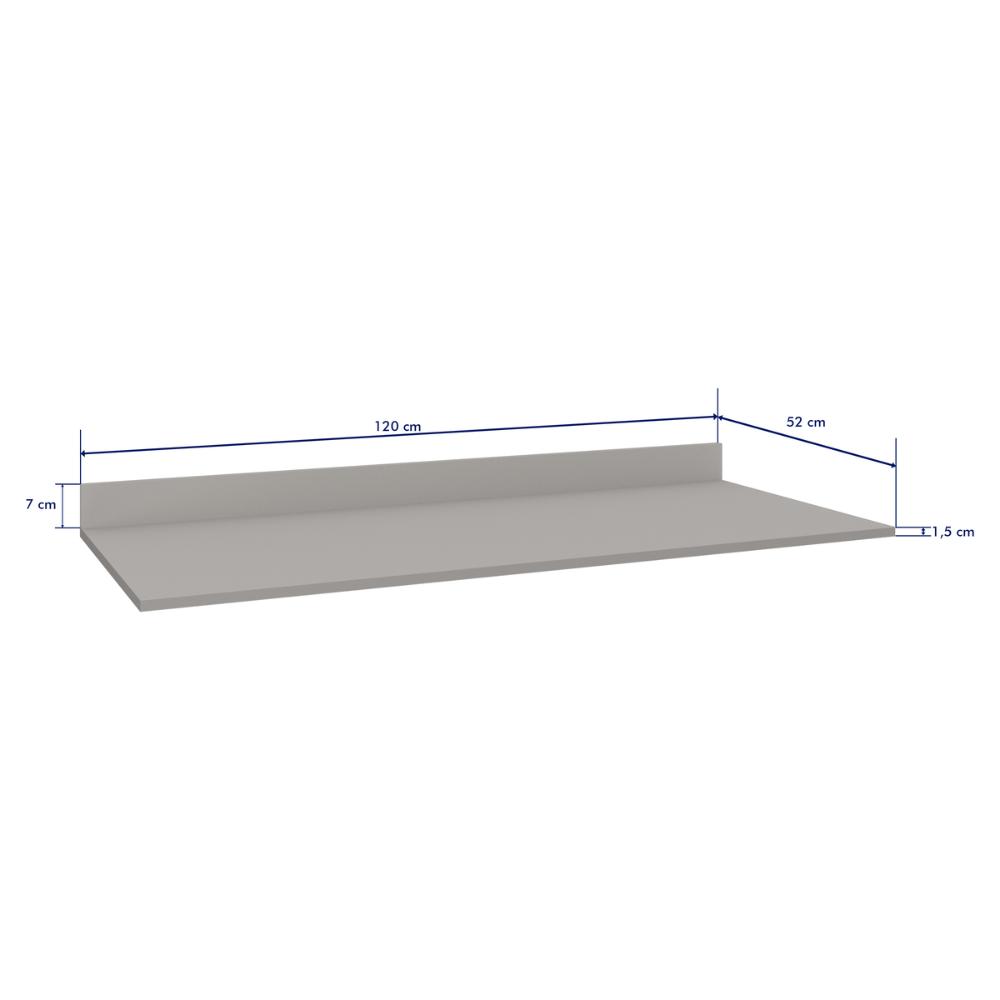 Tampo MDP 15mm para Balcão de Cozinha 120cm Multimóveis CR20290 Cinza