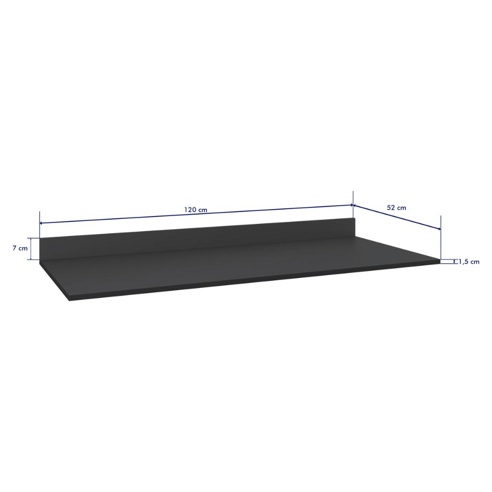 Tampo MDP 15mm para Balcão de Cozinha 120cm Multimóveis CR20290 Grafite