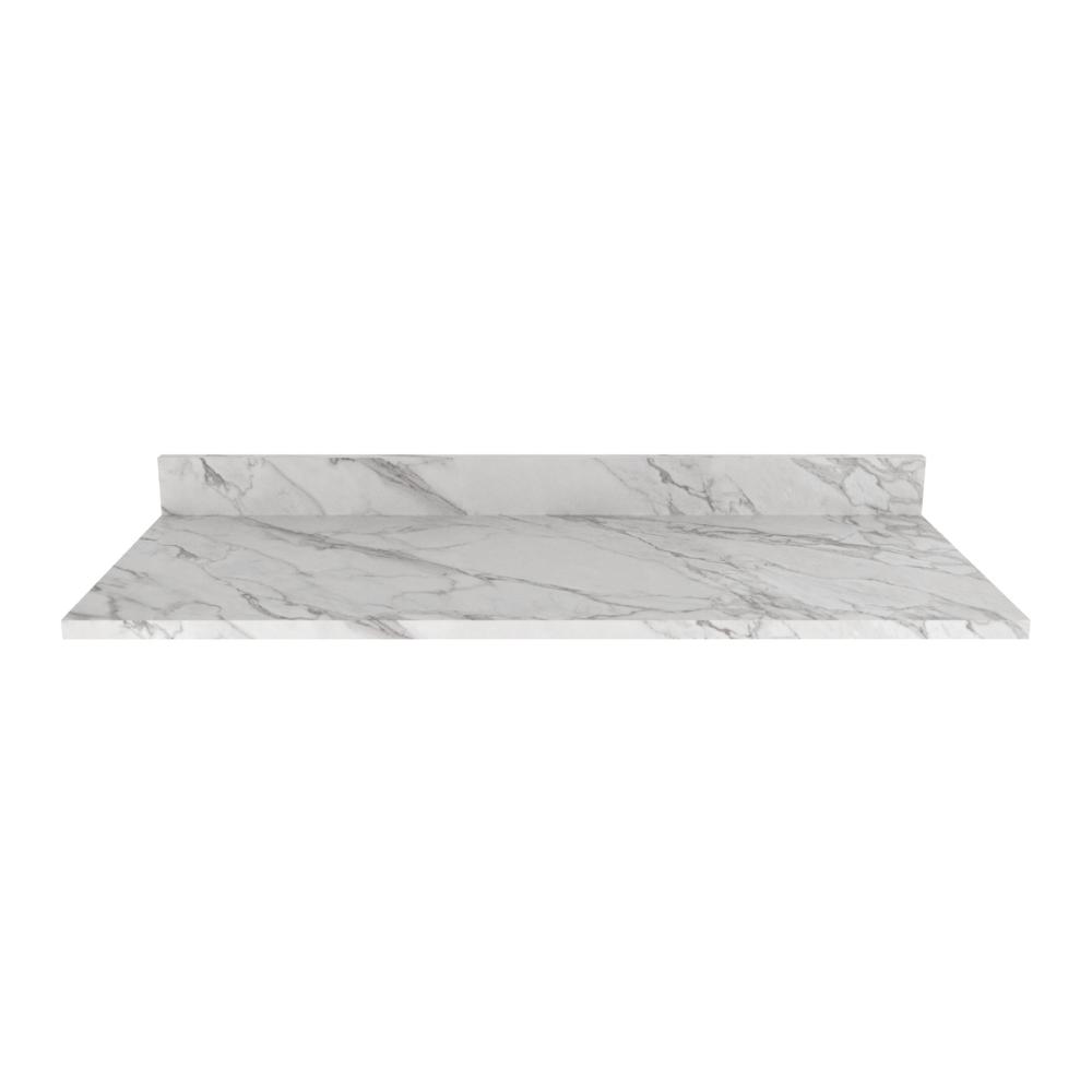 Tampo MDP 25mm para Balcão de Cozinha 120cm Multimóveis CR20415 Mármore Branco