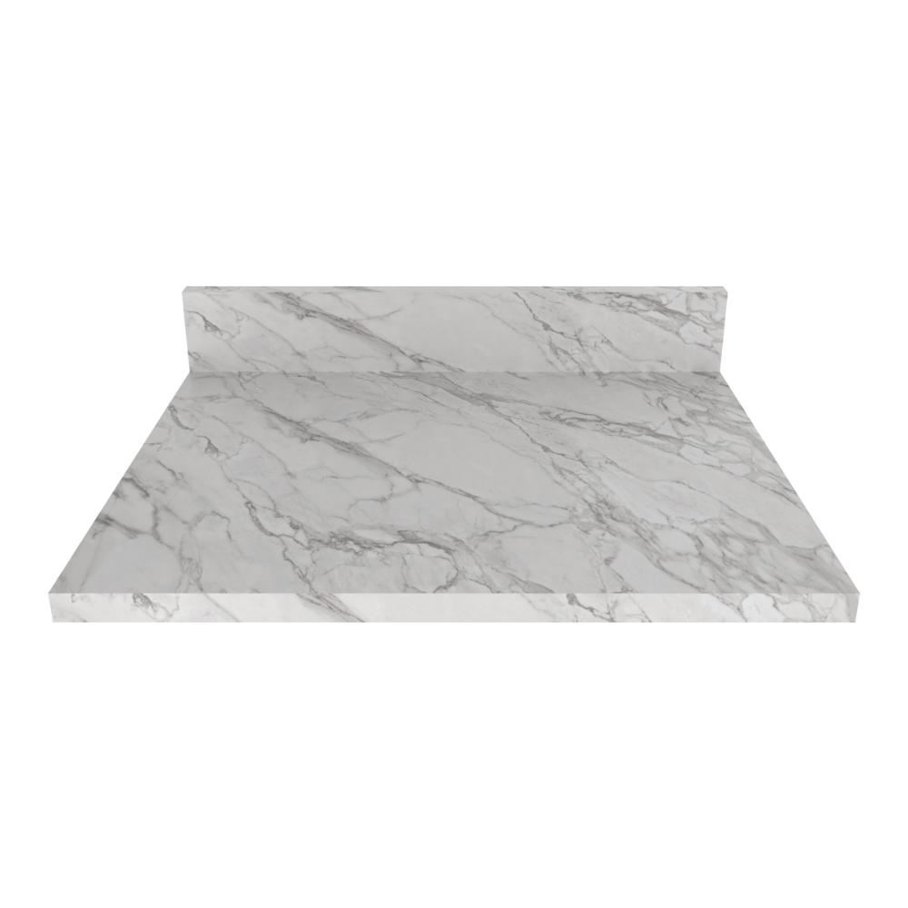 Tampo MDP 25mm para Balcão de Cozinha 60cm Multimóveis CR20427 Mármore Branco